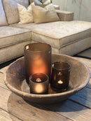 XXL donkerbruine houten schaal - D69 x H16