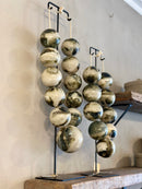 XXL kralenketting met groene marmeren kralen - H67 x B20 cm