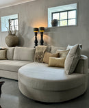 Bank Touch met rond eiland in naturelkleurige linnen-katoen stof - 2,5 zits met rond eiland 160 cm