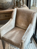 Eetkamerstoel Barcelona in champagnekleurige krokoprint stof