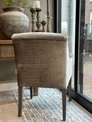 Eetkamerstoel Barcelona in champagnekleurige krokoprint stof