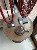 Bijzettafel in antiek goudkleur - H53 x D39,5 cm