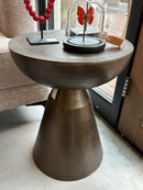 Bijzettafel in antiek goudkleur - H53 x D39,5 cm