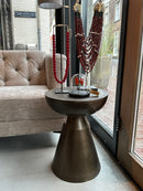 Bijzettafel in antiek goudkleur - H53 x D39,5 cm