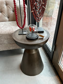 Bijzettafel in antiek goudkleur - H53 x D39,5 cm