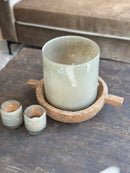 DutZ Collection cilindervaas / windlicht – Taupe – H18 × D18 cm