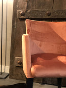 Eetkamerstoel Soho in zalmroze/oranje velours stof