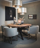 Hanglamp Ank - Dubbele lampenkap - Metal wave