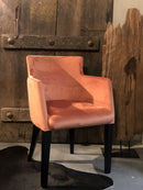 Eetkamerstoel Soho in zalmroze/oranje velours stof