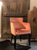 Eetkamerstoel Soho in zalmroze/oranje velours stof