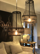 Kroonluchter Pascal met kettinkjes - Zwart