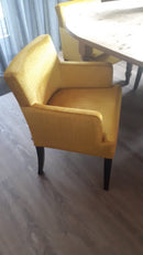 Eetkamerstoel Hill in okergeel velours met kroko print