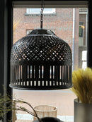 Hanglamp Mylene van zwart bewerkt metaal