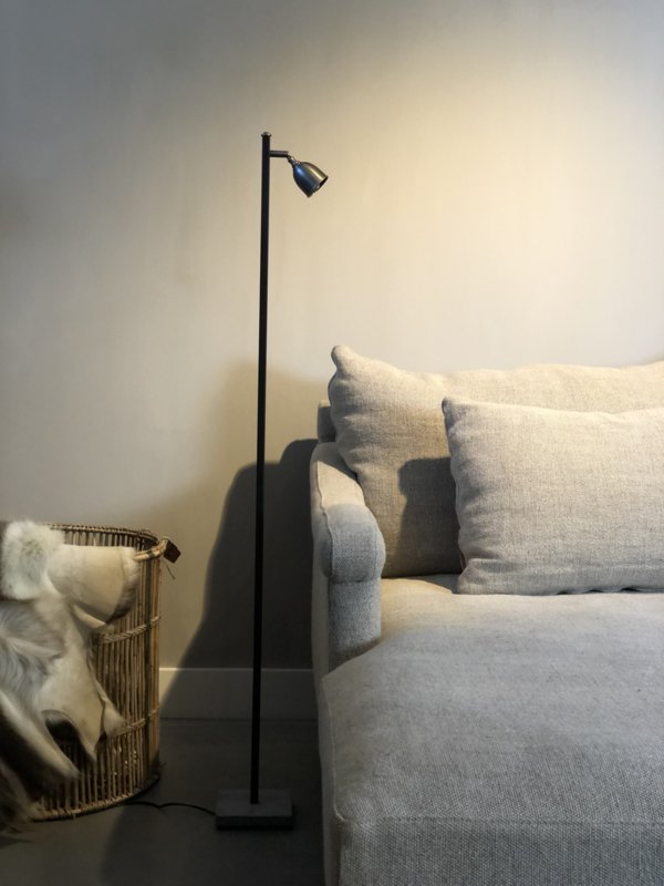 Vloerlamp/leeslamp Martin - 140 cm - Staal en leisteen