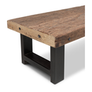 Salontafel Bas met grof houten blad en zwart stalen U-poot 120x60 cm