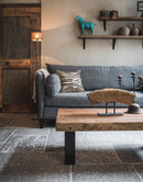 Bank Charlie in donkergrijze spijkerstof - 3 zits bank