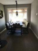 Eetkamerbank Zara in mosgroen L60 leder 148 cm - 3 zits bank