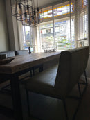 Eetkamerbank Zara in mosgroen L60 leder 148 cm - 3 zits bank