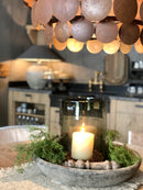 Houten klos met lederen koord - 23 cm