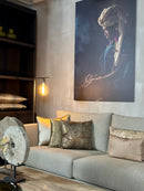 Bank Faye in een zandkleurige geweven stof - Keijser & Co - Modulebank!