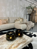 Bank Faye in een zandkleurige geweven stof - Keijser & Co - Modulebank!