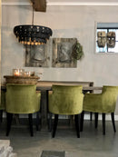 Massief oud teakhouten eettafel 220x110 cm ovaal met slofpoot