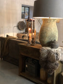 Sidetable met 2 lades en onderplank in naturelkleurig (verweerd) hout