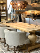 Kasteeltafel van massief eiken met slofpoot 240x90 cm