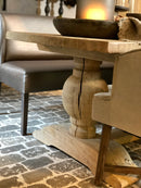 Kasteeltafel van massief eiken met slofpoot 240x90 cm