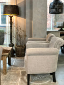 Fauteuil Babs in leemkleurige linnen-katoen stof