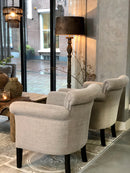 Fauteuil Babs in leemkleurige linnen-katoen stof