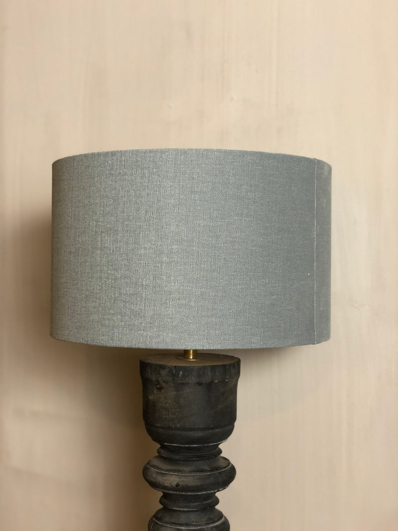 Lampenkap cilinder grijsblauw linnen D30xH15 cm