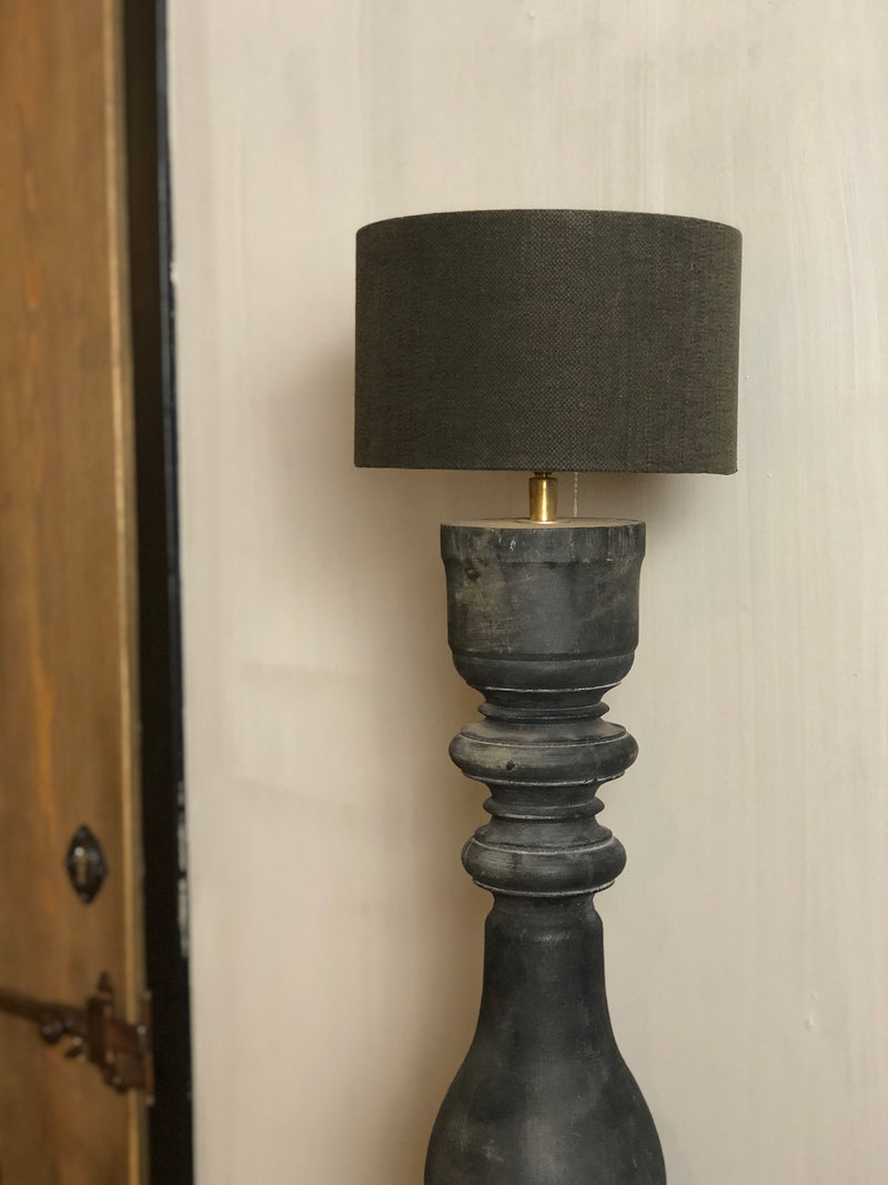 Lampenkap cilinder in espressokleur linnen D20xH12 cm
