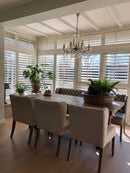 Eetkamerbank Gina 180 cm gecapitonneerd in zilvergrijs PU-leder