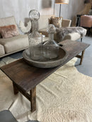 Salontafel van grijs, verweerd hout met onderlat - 50x150x46 cm