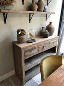 Dressoir van oud hout met 3 lades - 120 cm