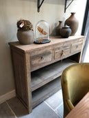 Dressoir van oud hout met 3 lades - 120 cm