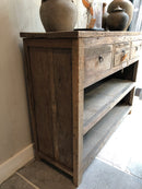 Dressoir van oud hout met 3 lades - 120 cm