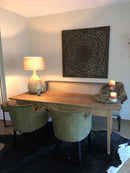 Eetkamerbank Gina zonder capitonnering in zilver PU-leder 200 cm