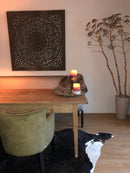 Eetkamerstoel Soho in een olijfgroene velours stof