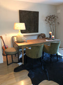 Eetkamerstoel Soho in een olijfgroene velours stof