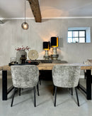 Eetkamerstoel Amber in grove velours stof in kakikleur