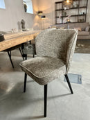 Eetkamerstoel Amber in grove velours stof in kakikleur