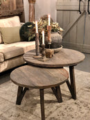 Salontafel set van 2 van vergrijsd hout