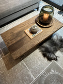 Salontafel Bas met grof houten blad en zwart stalen U-poot 120x60 cm