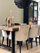 Eettafel Bas met stalen U-poot en grote schroeven