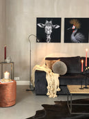 Hoekbank Monti 3-zits met eiland in een antraciet clean&care velours stof