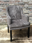 Eetkamerstoel Finn in een gemêleerd grijze stof