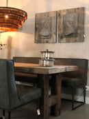 Eetkamerbank Zara in een antraciet L60 leder 196 cm - 4 zits bank