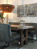 Eetkamerbank Zara in een antraciet L60 leder 196 cm - 4 zits bank